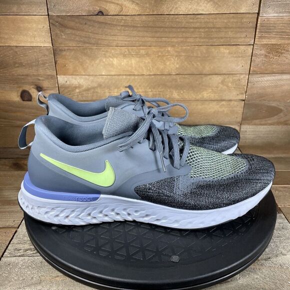 Nike Odyssey React 2 Flyknit Gray Men Size 8.5 Running Shoes Sneakers AH1015-401 - Picture 1 of 10